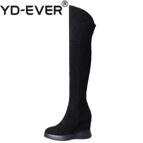 yd-ever fashion new women cow suede over the knee high boots wedges high heels long warm snow boots ladies tight, Black
yd-ever fashion new women cow suede over the knee high boots wedges high heels long warm snow boots ladies tight, Black