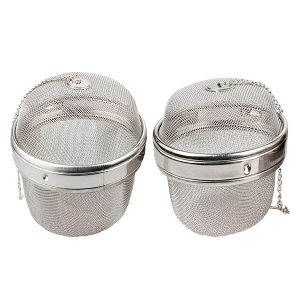 2x stainless steel mesh tea filter loose spices strainer 11cm/13cm dia. 
2x stainless steel mesh tea filter loose spices strainer 11cm/13cm dia.