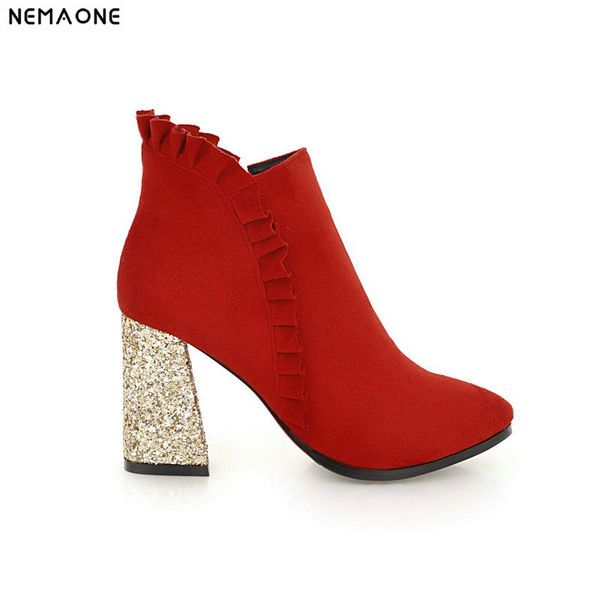nemaone 2019 women wedding shoes ankle boots shiny bing thick high heels poined toe women party shoes black size 34-43
nemaone 2019 women wedding shoes ankle boots shiny bing thick high heels poined toe women party shoes black size 34-43