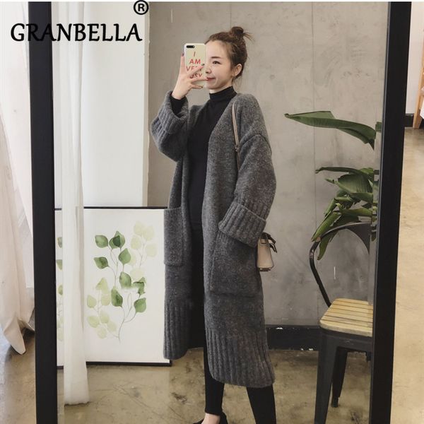 2019 winter long sleeve loose knitted sweater coat v-neck solid color large size women cardigan casual elegant coats with pocket, White
2019 winter long sleeve loose knitted sweater coat v-neck solid color large size women cardigan casual elegant coats with pocket, White