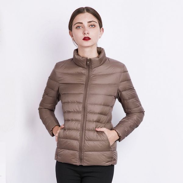 without hooded women down jacket winter duck down coat ultra light outwear portable warm plus size female warm solid overcoat, Black
without hooded women down jacket winter duck down coat ultra light outwear portable warm plus size female warm solid overcoat, Black
