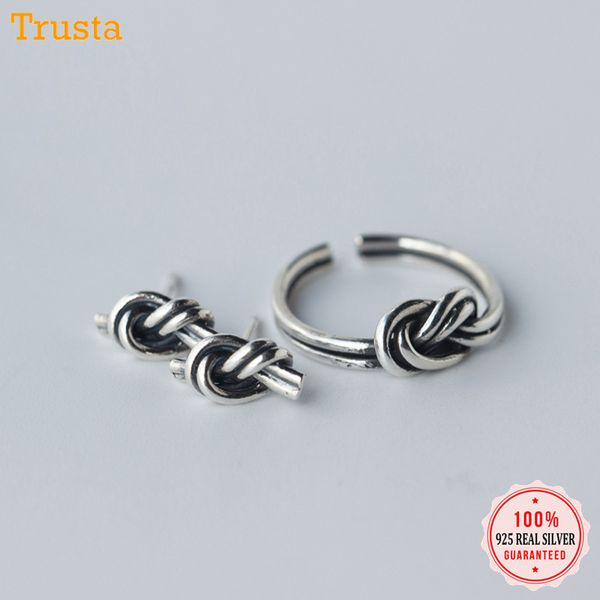 trustdavis 100% 925 solid real sterling thai silver double knot earring opening ring for women teen girl lady gift da203
trustdavis 100% 925 solid real sterling thai silver double knot earring opening ring for women teen girl lady gift da203