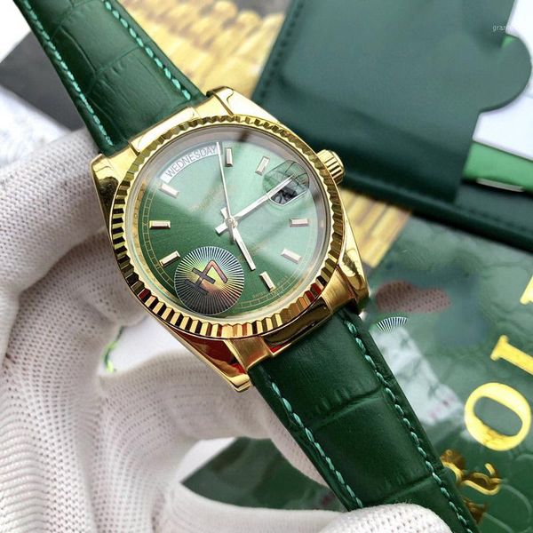 men watches 2813 automatic movement 36mm*10mm leather strap watchcase watches watch double calendar log1, Slivery;brown
men watches 2813 automatic movement 36mm*10mm leather strap watchcase watches watch double calendar log1, Slivery;brown