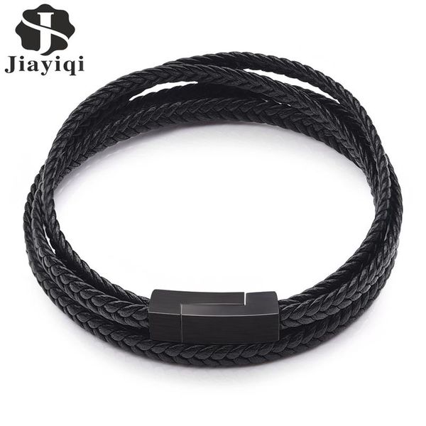 jiayiqi leather bracelets men's genuine braided woven rope bangles stainless steel magnetic buckle male fashion jewelry gifts, Golden;silver
jiayiqi leather bracelets men's genuine braided woven rope bangles stainless steel magnetic buckle male fashion jewelry gifts, Golden;silver