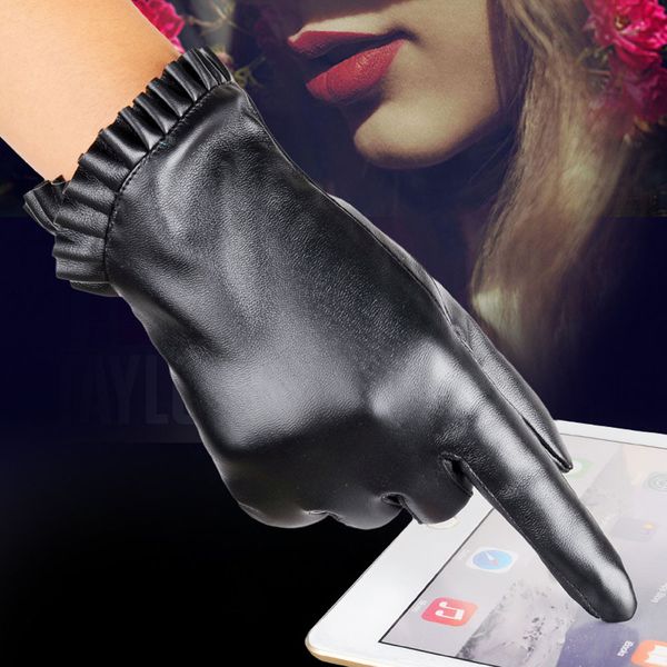 women girl leather gloves winter full finger gloves windproof warm cashmere bow laciness elegant luxurious gift guantes, Blue;gray
women girl leather gloves winter full finger gloves windproof warm cashmere bow laciness elegant luxurious gift guantes, Blue;gray