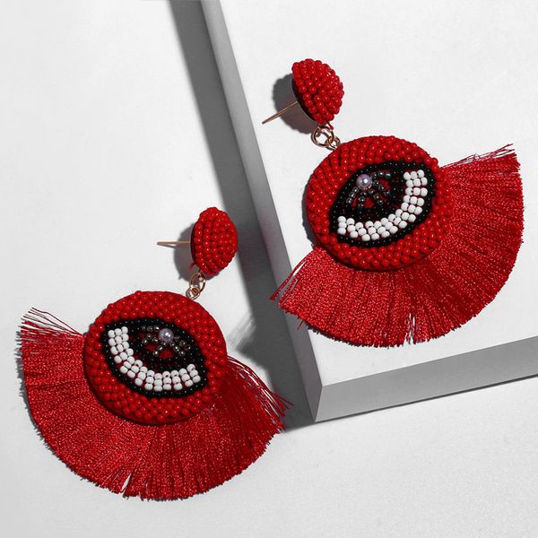 ethnic bohemian tassel dangle earrings for women handmade evil blue eye fringe drop earrings crystal beaded hoop earring statement jewelry, Silver
ethnic bohemian tassel dangle earrings for women handmade evil blue eye fringe drop earrings crystal beaded hoop earring statement jewelry, Silver