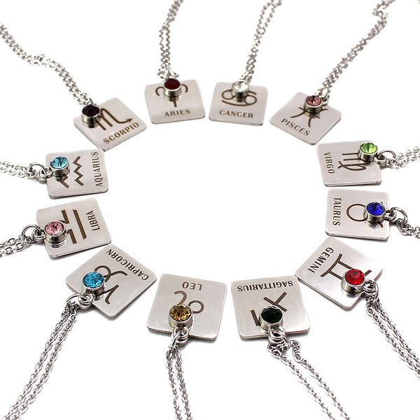 zodiac constellation pendant birthday stone necklaces sign symbol stainless steel jewelry women girls lover gift ing, Silver
zodiac constellation pendant birthday stone necklaces sign symbol stainless steel jewelry women girls lover gift ing, Silver