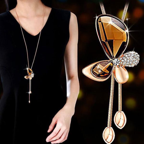 women rhinestone inlaid butterfly tassel pendant long chain necklace jewelry, Silver
women rhinestone inlaid butterfly tassel pendant long chain necklace jewelry, Silver