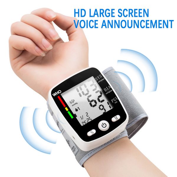 automatic voice broadcast digital wrist blood pressure monitor cuff sphygmomanometer tonometer health care wrist lcd display
automatic voice broadcast digital wrist blood pressure monitor cuff sphygmomanometer tonometer health care wrist lcd display