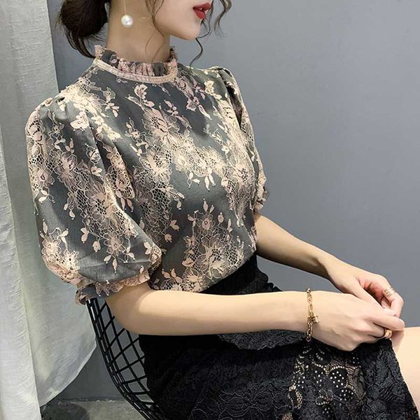 women's blouses & shirts elegant vinatge lace blouse women korean 2021 summer puff short sleeve and plus size shirt female chemisier f, White
women's blouses & shirts elegant vinatge lace blouse women korean 2021 summer puff short sleeve and plus size shirt female chemisier f, White