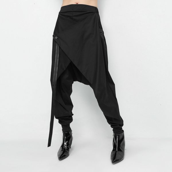 women trousers women designer pants 2019 spring black elastic waist lace up spliced personality harem pants fashion high womens la982, Black;white
women trousers women designer pants 2019 spring black elastic waist lace up spliced personality harem pants fashion high womens la982, Black;white