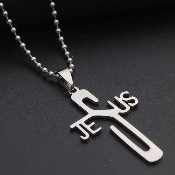 1 stainless steel english initial letter jesus cross pendant necklace personality alphabet christian faith necklace jewelry, Silver
1 stainless steel english initial letter jesus cross pendant necklace personality alphabet christian faith necklace jewelry, Silver