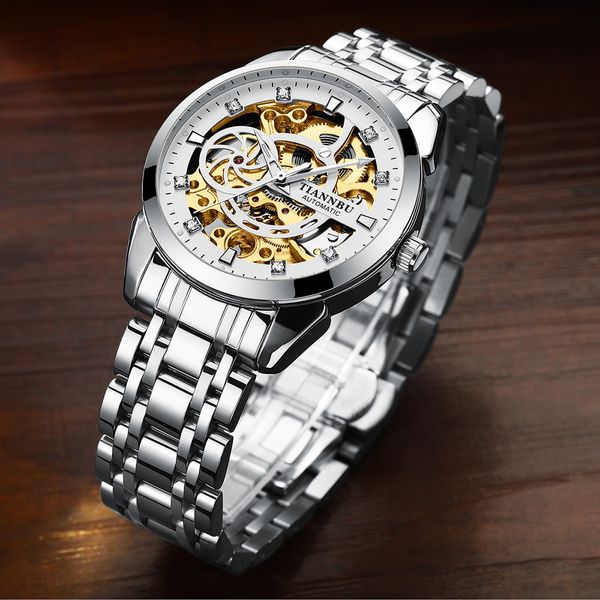 swiss genuine automatic mechanical mens watch diamond set luminous waterproof steel belt butterfly buckle tourbillon watch men, Slivery;brown
swiss genuine automatic mechanical mens watch diamond set luminous waterproof steel belt butterfly buckle tourbillon watch men, Slivery;brown