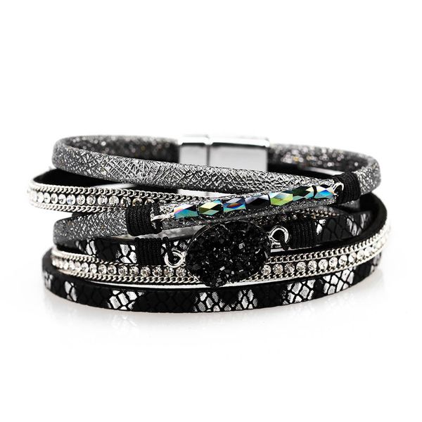 new women's fashion magnetic bangles bracelet for women men trendy natural druzy stone leather wrap bracelet jewelry, Golden;silver
new women's fashion magnetic bangles bracelet for women men trendy natural druzy stone leather wrap bracelet jewelry, Golden;silver