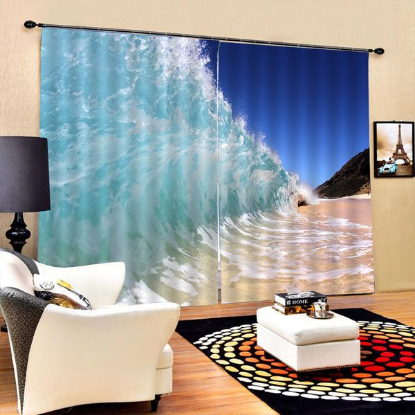 p new blue waves curtains window blackout luxury spray 3d curtains set for bed room living room
p new blue waves curtains window blackout luxury spray 3d curtains set for bed room living room