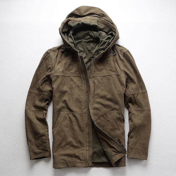 suede 2020 men's jacket hooded solid genuine leather coat men soft sheepskin casual windbreaker male, Black
suede 2020 men's jacket hooded solid genuine leather coat men soft sheepskin casual windbreaker male, Black