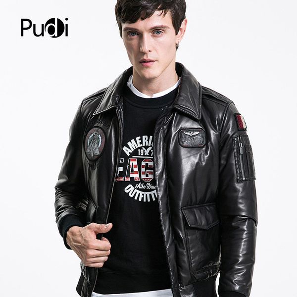 pudi cw046 2018 men new fashion real sheep leather jackets with down fur inside fall winter casual outwear, Black;brown
pudi cw046 2018 men new fashion real sheep leather jackets with down fur inside fall winter casual outwear, Black;brown