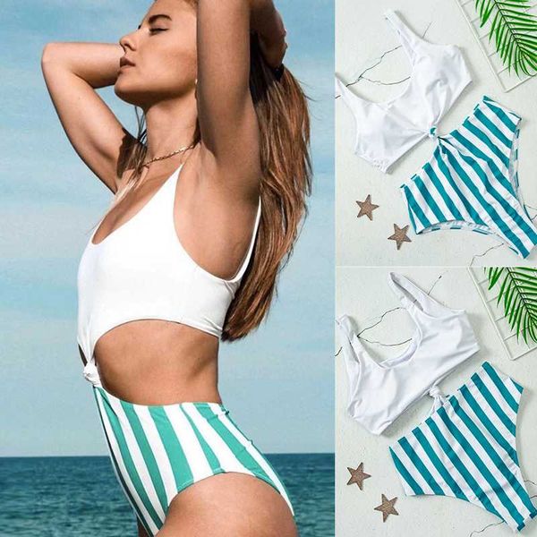one piece stripe swimsuit front tie knot cut bathing suit monokini high waist bandage swimwear for women body swimming suit, White;black
one piece stripe swimsuit front tie knot cut bathing suit monokini high waist bandage swimwear for women body swimming suit, White;black