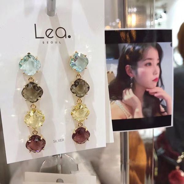 mengjiqiao new korean star colorful square crystal long earrings for women fashion luxury party temperament pendientes jewelry, Silver
mengjiqiao new korean star colorful square crystal long earrings for women fashion luxury party temperament pendientes jewelry, Silver