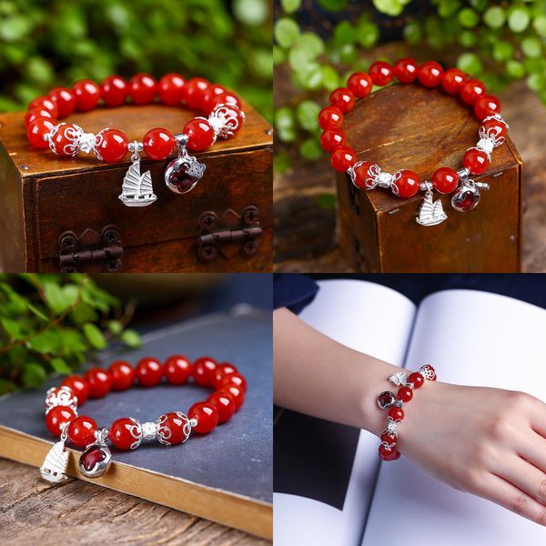 925 natural red agate bracelet collocation s money bag everything is going smoothly pendeloque cut woman fund gift bracelets wholesale, Black
925 natural red agate bracelet collocation s money bag everything is going smoothly pendeloque cut woman fund gift bracelets wholesale, Black