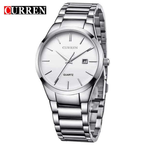 curren luxury classic fashion business men watches display date quartz-watch wristwatch stainless steel male clock reloj hombre, Slivery;brown
curren luxury classic fashion business men watches display date quartz-watch wristwatch stainless steel male clock reloj hombre, Slivery;brown