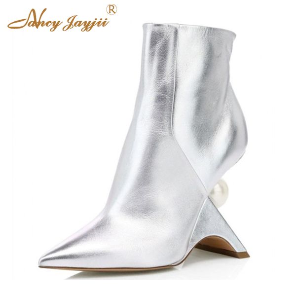 women's winter silver ankle booties pointed toe heel high-heeled pearl casual soft dress large size fashion banquet large size, Black
women's winter silver ankle booties pointed toe heel high-heeled pearl casual soft dress large size fashion banquet large size, Black