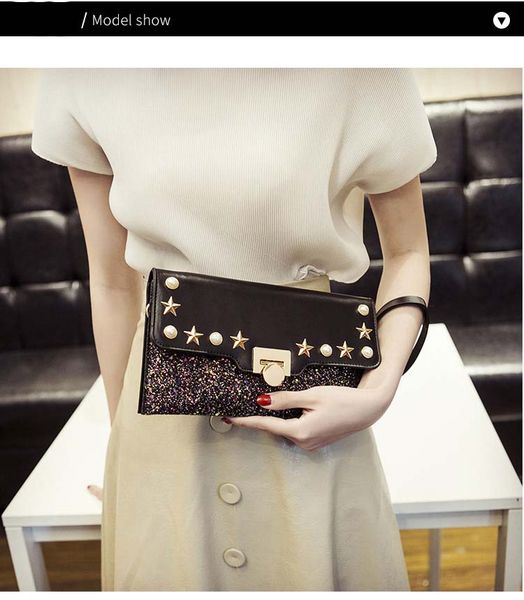kyyslo rivet chain handbag korean version of personality fashion women shoulder bag wild temperament ladies clutch bag
kyyslo rivet chain handbag korean version of personality fashion women shoulder bag wild temperament ladies clutch bag