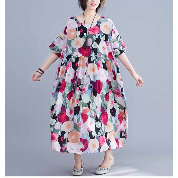 2019 summer women printed dress loose casual big size dress short-sleeved long, Black;gray
2019 summer women printed dress loose casual big size dress short-sleeved long, Black;gray