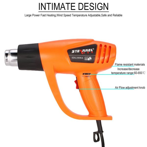 sdl-2008a 2000w electric air heat gun temperature adjustable shrink wrap paint stripper dissolving diy tool nozzle eu
sdl-2008a 2000w electric air heat gun temperature adjustable shrink wrap paint stripper dissolving diy tool nozzle eu