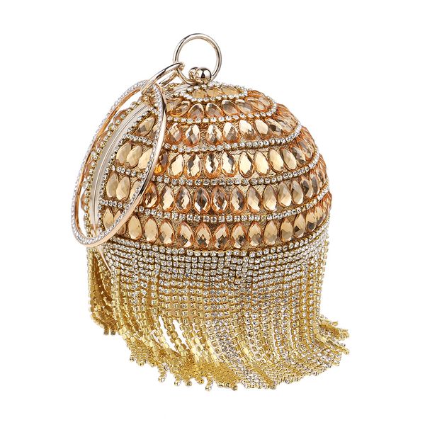 style tassel evening bag ladies fashion spherical handbag banquet evening bags