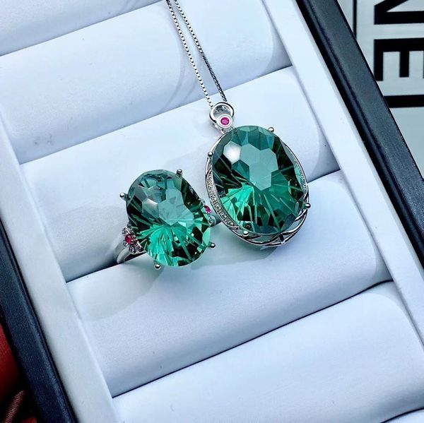 special offer, natural green crystal jewelry set, ring pendant, colorful, 925 silver precision manufacturing, Black
special offer, natural green crystal jewelry set, ring pendant, colorful, 925 silver precision manufacturing, Black