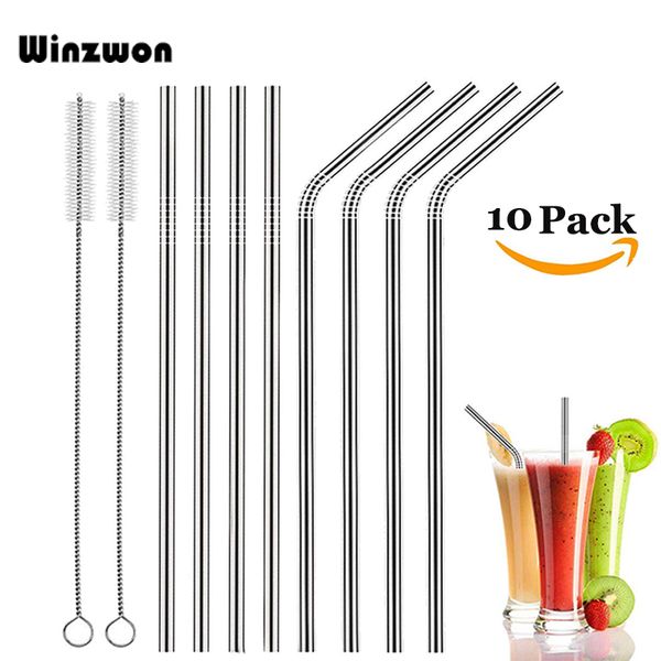 8pcs metal drinking straw reusable stainless steel straws with 2pcs clean brush for home kitchen bar party drink accessories
8pcs metal drinking straw reusable stainless steel straws with 2pcs clean brush for home kitchen bar party drink accessories