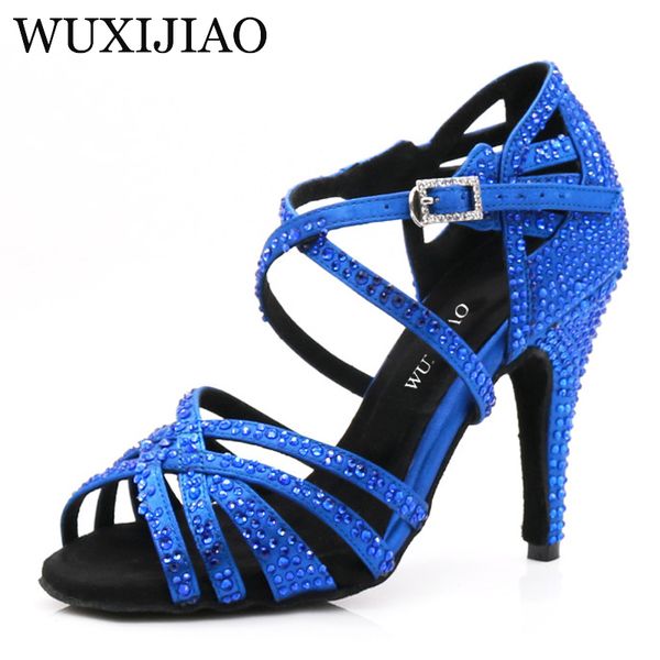 wuxijiao women's party satin dance shoes bright rhinestones soft bottom latin dance shoes red / blue salsa heel 9cm
wuxijiao women's party satin dance shoes bright rhinestones soft bottom latin dance shoes red / blue salsa heel 9cm