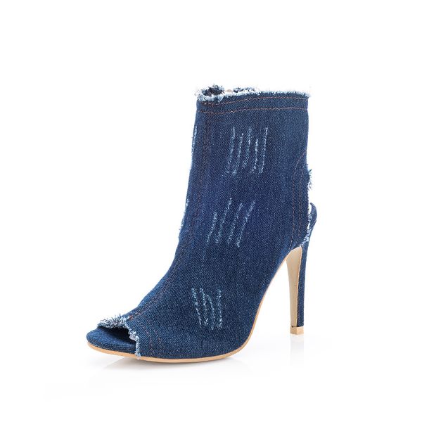 lady european fashion hollow design ankle boots plu size 34-40 women's party peep toe denim high heels summer boots shoes, Black
lady european fashion hollow design ankle boots plu size 34-40 women's party peep toe denim high heels summer boots shoes, Black