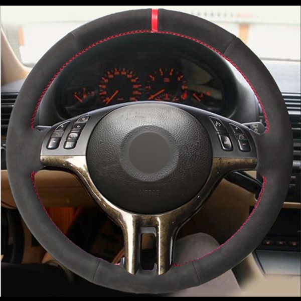 hand sewing custom black suede red marker red thread car steering wheel cover for bmw e39 e46 325i e53 x5
hand sewing custom black suede red marker red thread car steering wheel cover for bmw e39 e46 325i e53 x5