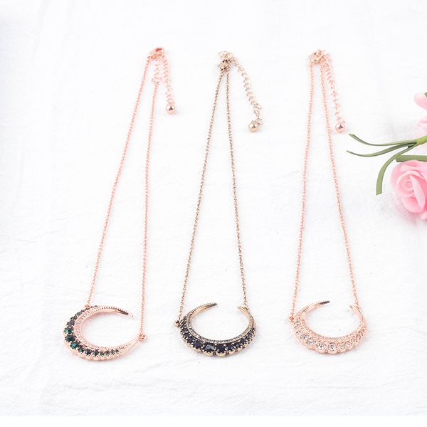 exquisite three-color crystal big moon pendant necklaces for women gifts gold color fashion jewelry wholesale, Silver
exquisite three-color crystal big moon pendant necklaces for women gifts gold color fashion jewelry wholesale, Silver