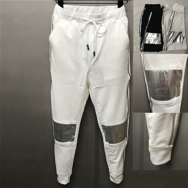 2018 summer new ins reflective lightweight two bars men's pants ankle-length slim fit pencil middle elastic waist trousers, Black
2018 summer new ins reflective lightweight two bars men's pants ankle-length slim fit pencil middle elastic waist trousers, Black