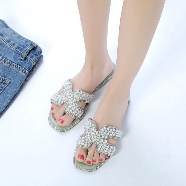 slippers flat women shoes summer open toe pearle indoor home soft sole slides shiny heel 2021, Black
slippers flat women shoes summer open toe pearle indoor home soft sole slides shiny heel 2021, Black