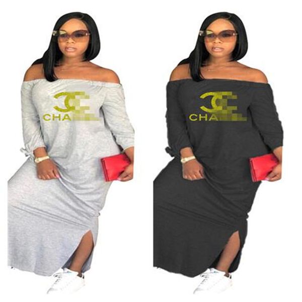 luxury women split long dresses gold c letters off flat shoulder slit maxi dress shoulderless overalls designer party dress clothing c7807, White
luxury women split long dresses gold c letters off flat shoulder slit maxi dress shoulderless overalls designer party dress clothing c7807, White