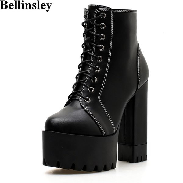 bellinsley fashion women boots thick high heels platform ankle boots lace up sewing shoes woman autumn motorcycle black
bellinsley fashion women boots thick high heels platform ankle boots lace up sewing shoes woman autumn motorcycle black