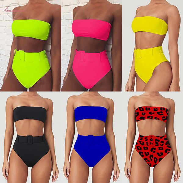 2020 solid bandeau bikini swimwear women push up buckle swimsuit high waist bikini set beach wear bathing suit brazilian biquini, White;black
2020 solid bandeau bikini swimwear women push up buckle swimsuit high waist bikini set beach wear bathing suit brazilian biquini, White;black