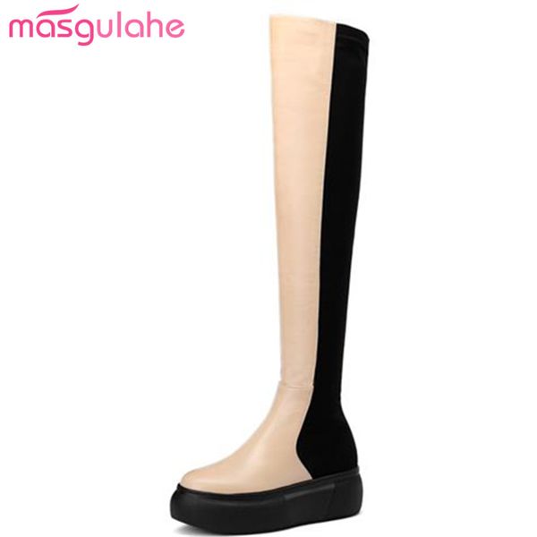 masgulahe over the knee boots look slimmer autumn winter boots zipper round toe genuine leather womens shoes, Black
masgulahe over the knee boots look slimmer autumn winter boots zipper round toe genuine leather womens shoes, Black