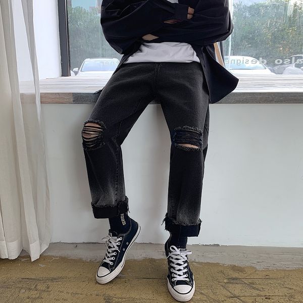 men's jeans new fall/winter 2019 slimming trend ripped and versatile pants jeans loose casual personality youth men's wear, Blue
men's jeans new fall/winter 2019 slimming trend ripped and versatile pants jeans loose casual personality youth men's wear, Blue