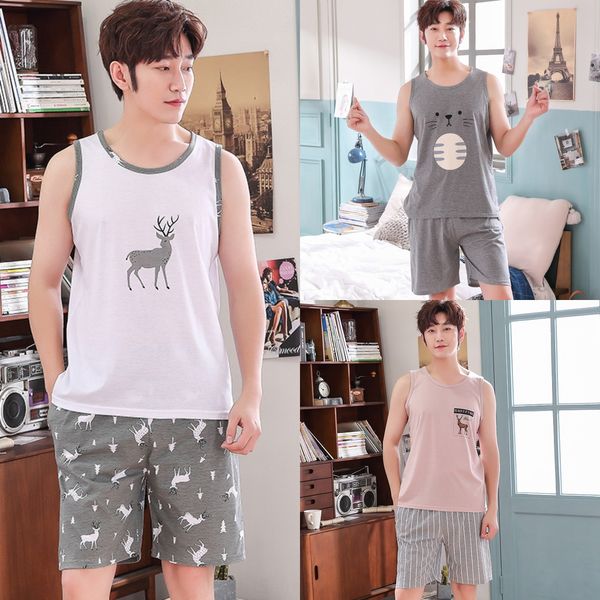 pajamas men's knitted cotton vest shorts thin home pullover vest pullover wear men's loose summer plus-size suit, Blue;red
pajamas men's knitted cotton vest shorts thin home pullover vest pullover wear men's loose summer plus-size suit, Blue;red