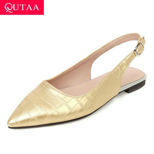 qutaa 2020 back strap slingback buckle summer women flats shoes pointed toe pu leather comfort ladies sandals big size 34-43, Black
qutaa 2020 back strap slingback buckle summer women flats shoes pointed toe pu leather comfort ladies sandals big size 34-43, Black