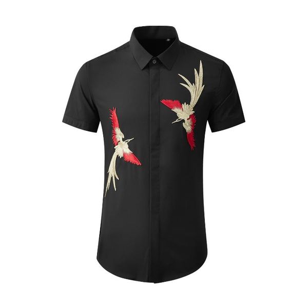 new summer short sleeve couple bird embroidery men cotton classic personality clothing casual shirts size 4xl, White;black
new summer short sleeve couple bird embroidery men cotton classic personality clothing casual shirts size 4xl, White;black