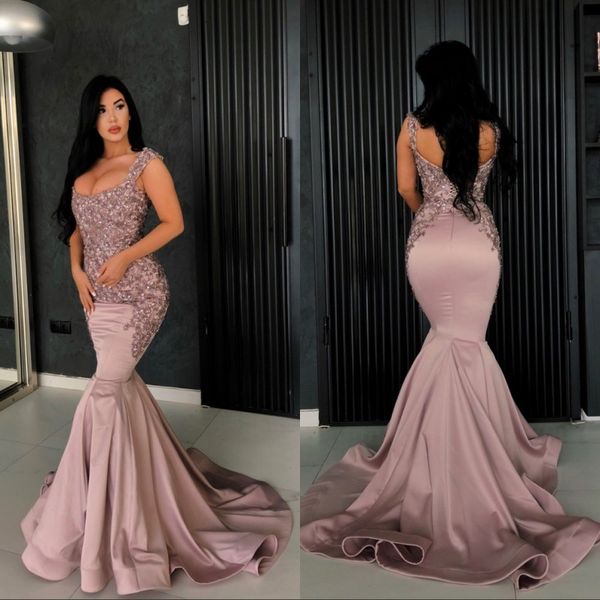 dusty rose lace appliques bead mermaid prom party dresses 2019 backless evening dresses vintage formal party pageant gowns, Black
dusty rose lace appliques bead mermaid prom party dresses 2019 backless evening dresses vintage formal party pageant gowns, Black