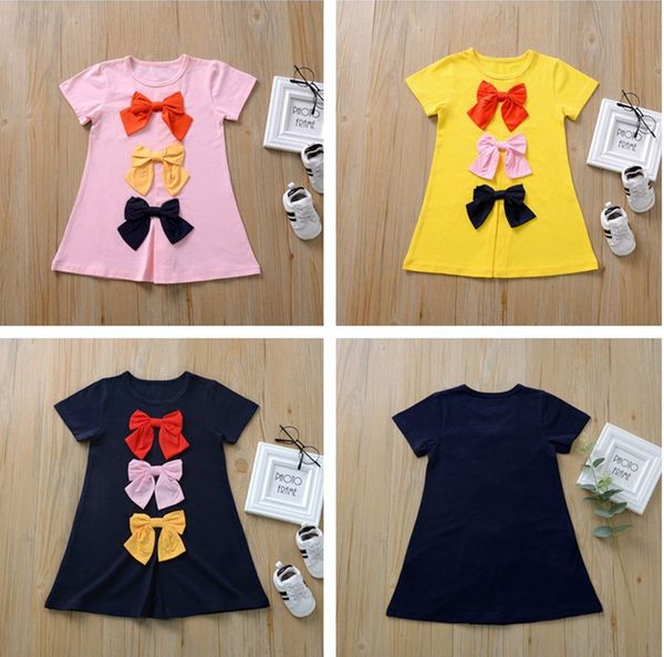 kids designer clothes girls dress summer short sleeve long t-shirt children t shirts skirt bowknot cute girl princess dress 3color cz409, Red;yellow
kids designer clothes girls dress summer short sleeve long t-shirt children t shirts skirt bowknot cute girl princess dress 3color cz409, Red;yellow