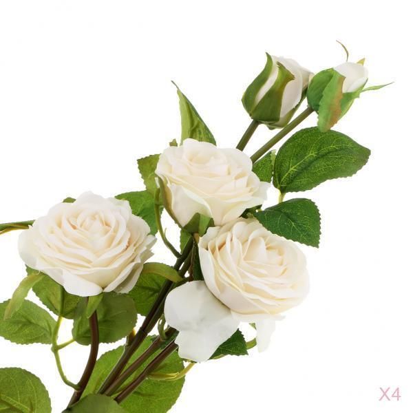 4pc large artificial flowers wedding rose bridal bouquet floral arrangement - white
4pc large artificial flowers wedding rose bridal bouquet floral arrangement - white