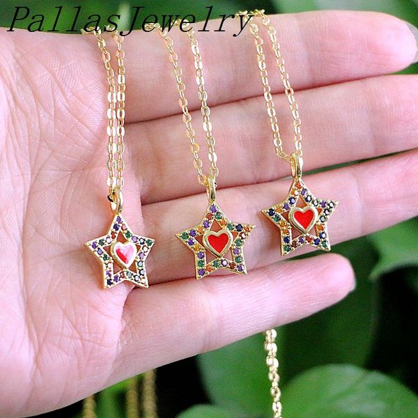 10pcs gold filled fashion charm enamel heart and rainbow cz star fashion jewelry pendant necklaces, Silver
10pcs gold filled fashion charm enamel heart and rainbow cz star fashion jewelry pendant necklaces, Silver